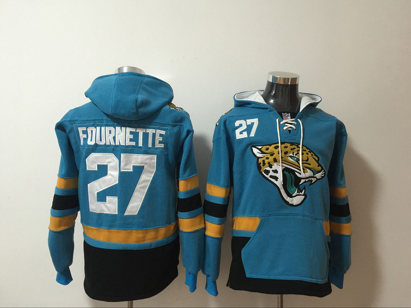 Men NFL Nike Jacksonville Jaguars #27 Fournette blue Sweatshirts